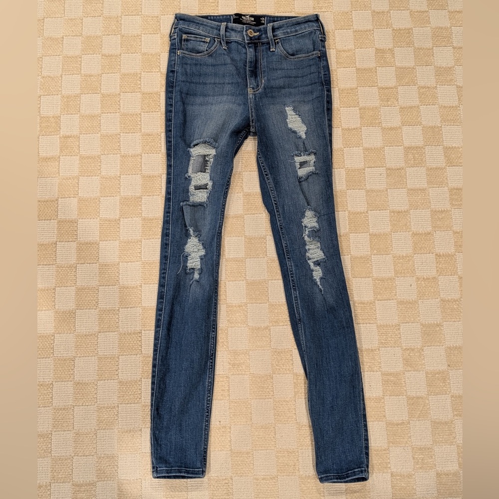 Hollister High Rise Super Skinny Distressed Jeans Size 1